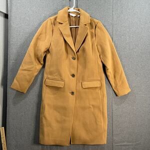 Candace Cameron Bure Regular Button-Front Tailored Coat Desert Ochre Size XXSP
